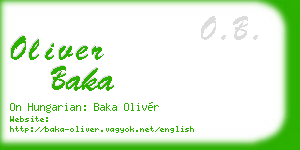 oliver baka business card